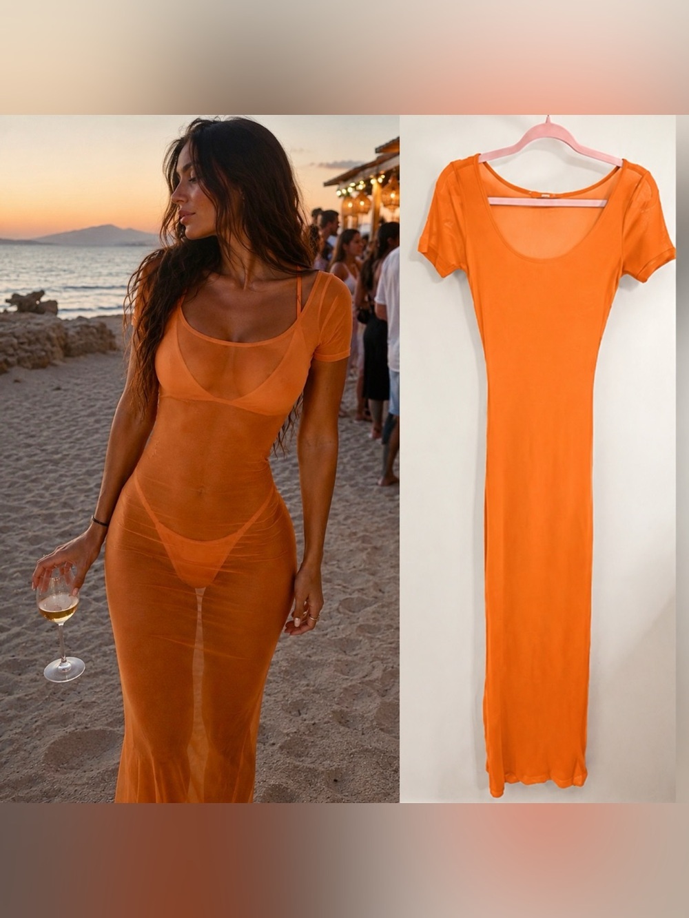 KHY Sheer Mesh Maxi Dress